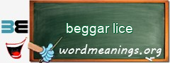 WordMeaning blackboard for beggar lice